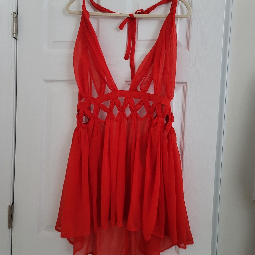 Red Halter Cover-up